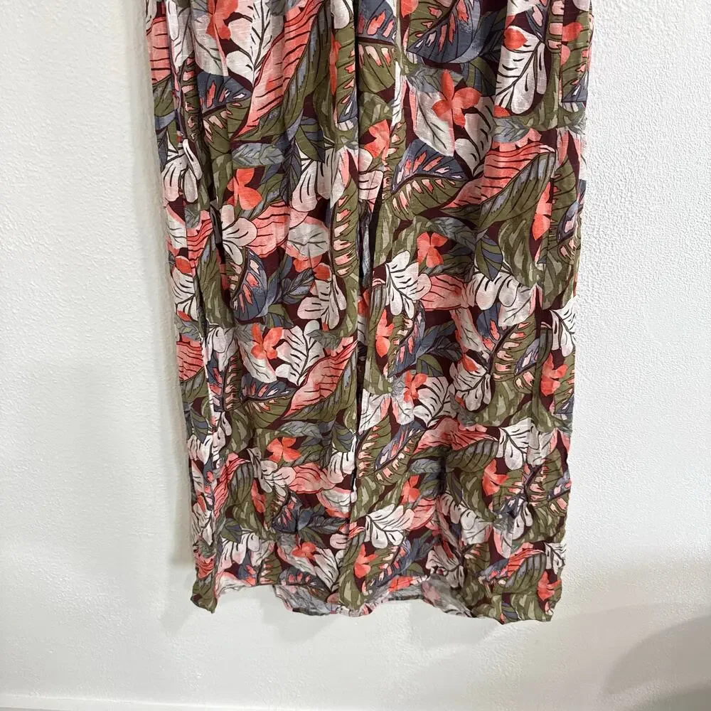NWT Wild Fable Tropical Floral Halter Maxi Dress Cutout Smocked Boho Size Large - Picture 4 of 7